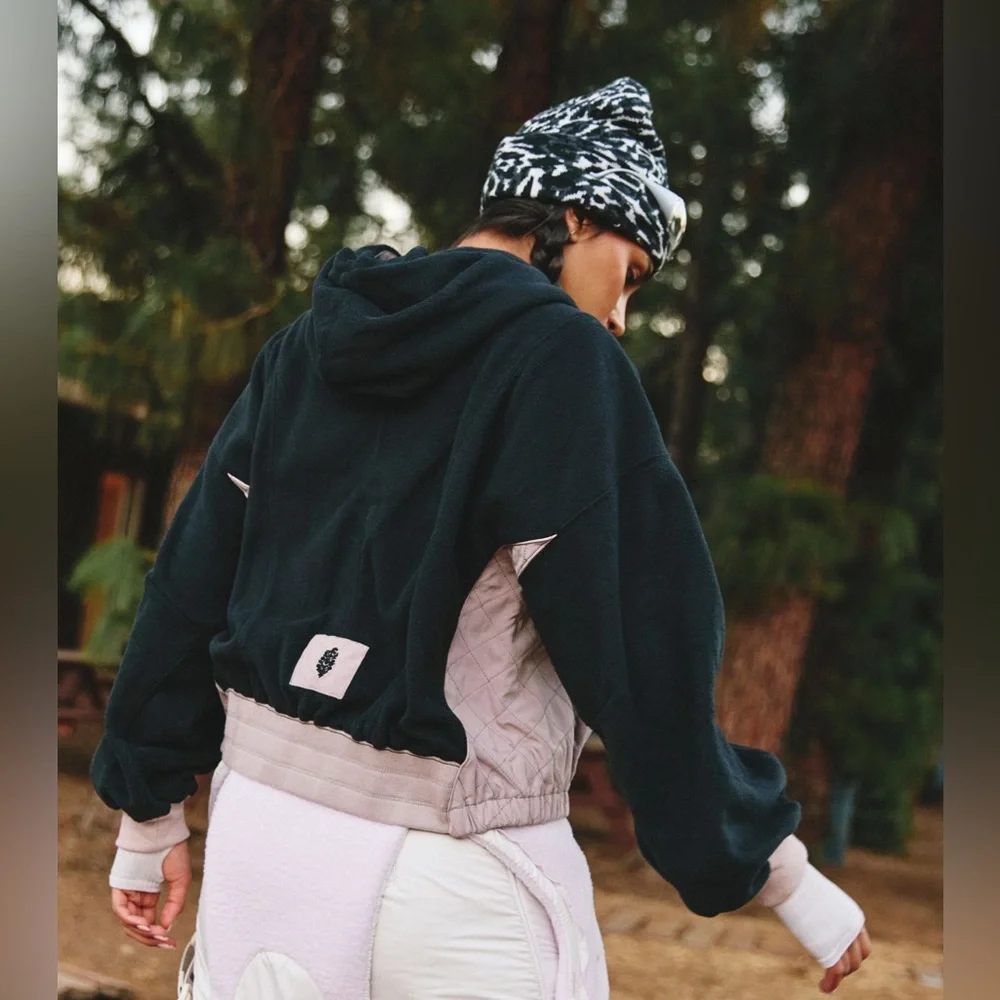 FREE PEOPLE FP Movement Snow Day Hoodie Black $128 Retail NWT - Picture 10 of 15
